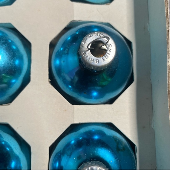 Vintage Shiny Brite Blue Green 12 Mercury Glass Christmas Ball Ornament - Picture 8 of 10